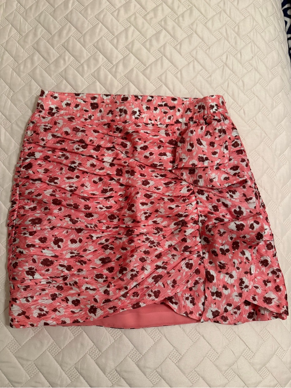 Ramy Brook Pink Floral Ruffle Mini Skirt